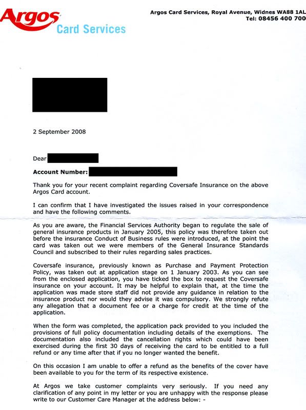 Deb4TLJ vs Argos storecard PPI Argos Consumer Action Group